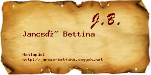 Jancsó Bettina névjegykártya