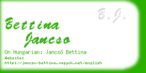 bettina jancso business card